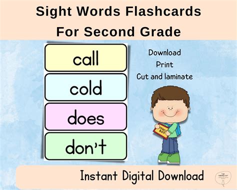 Sight Words Printable Flashcards, 2nd Grade Reading Skills, High ...