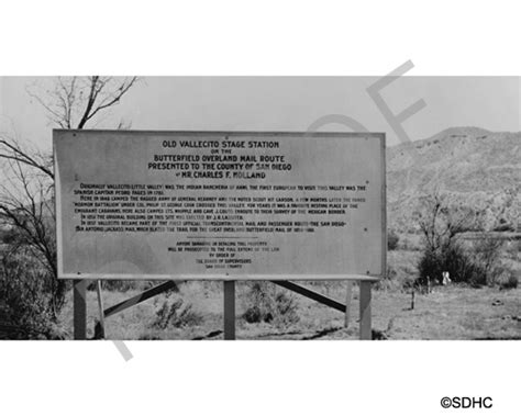 Vallecito - Monument of Vallecito Stage - 1940 - San Diego History Center