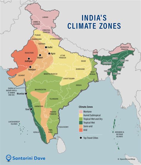 Climate Zones Map Of India