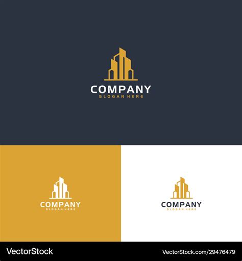 Modern inspiration real estate logo in gold color Vector Image