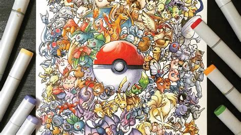 Drawing & Painting all 151 Pokemons! - YouTube