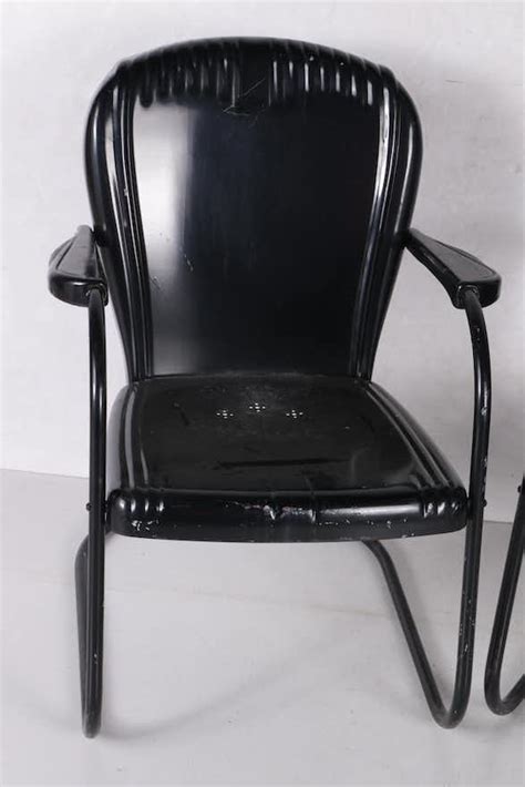 Vintage Black Metal Patio Chairs | EBTH