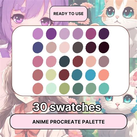 Anime Procreate Color Palette Anime Kawaii Palette for Proceate Palette ...