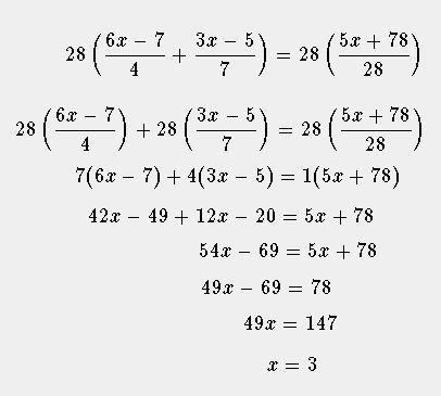 Ejemplos de ecuaciones lineales resueltas | Matemáticas modernas