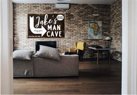 Personalized Wooden Farmhouse-Style Man Cave Sign — Homebnc