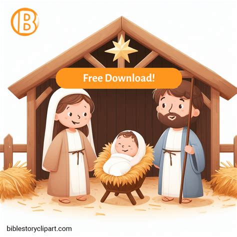 Birth of Jesus Cute Illustration - Bible Story Clipart