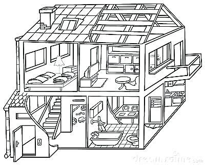 Inside A House Drawing at PaintingValley.com | Explore collection of ...