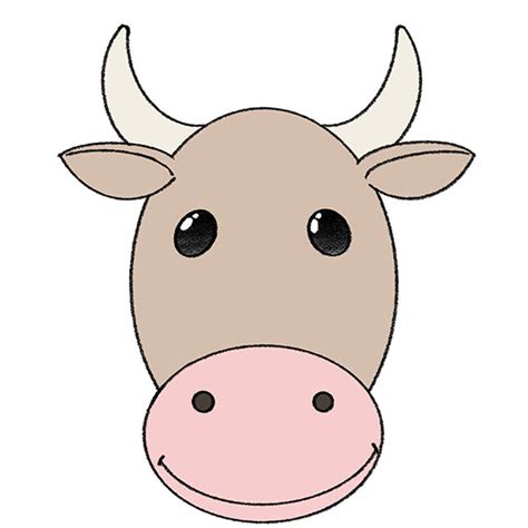 How to Draw a Cow Face - Easy Drawing Tutorial For Kids