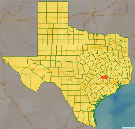 Map of Washington County, Texas - Thong Thai Real