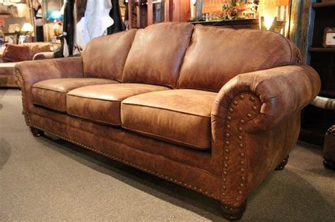 Rustic Leather Sectional Sofa - sofa living room ideas