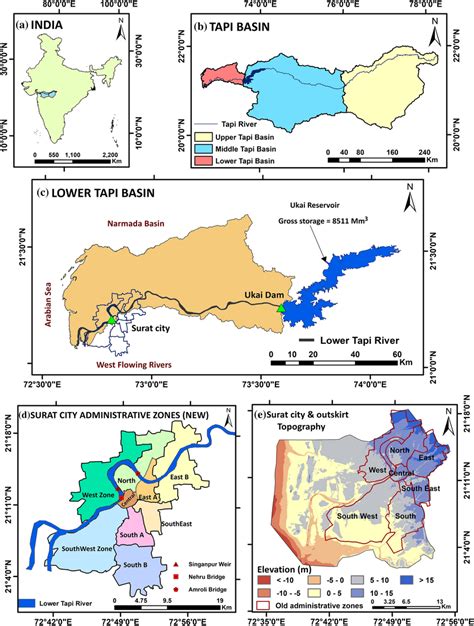 Detailed index map of Tapi basin including study reach of the lower ...