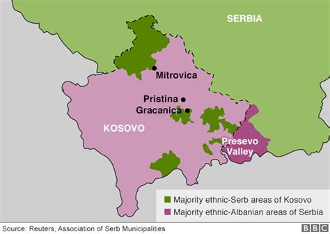 One proposed land-swap map between Kosovo & Serbia. : r/europe