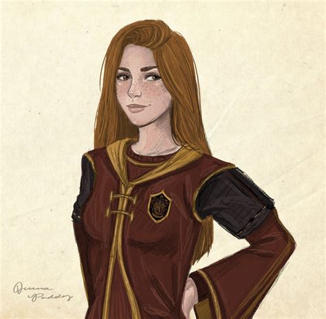 Ginny Weasley from Harry Potter in her quidditch... - Jenna Paddey Art