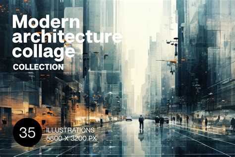 Modern architecture collage on Yellow Images Creative Store - 126075