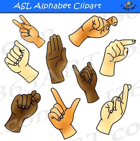 ASL Alphabet Clipart Bundle Pack - Clipart 4 School