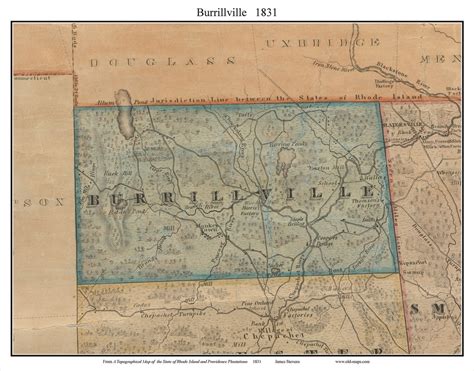 Burrillville, Rhode Island 1831 - Old Town Map Custom Print - 1831 ...