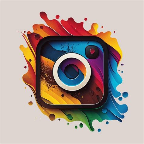 Premium Vector | Colorful instagram icon in vintage style art vector ...