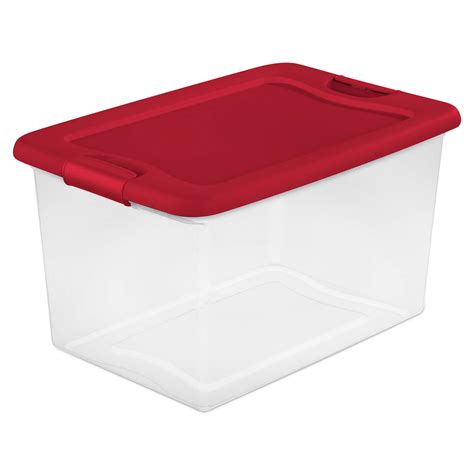 Sterilite 64 Qt. Clear Plastic Latching Lid Storage Bin Container Tote ...