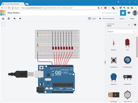 Connecting an Arduino to a Breadboard to light up LEDs using Tinkercad ...