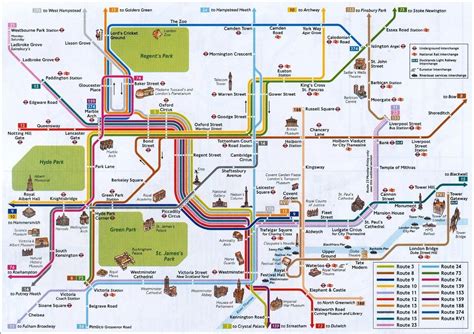 London Tube Map With Attractions Pdf Printable Map Of London England ...