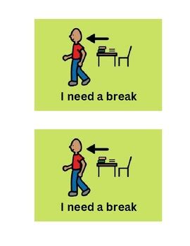 Need a Break Visual Card by Daily Skills Daily Thrills | TPT