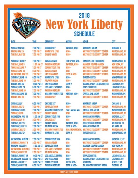 New York Liberty 2025 Schedule - Cynthy Sidoney