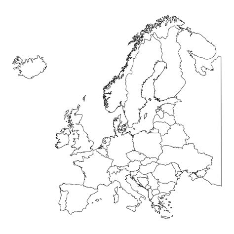 Europe Map Unlabeled