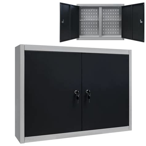 Wall Mounted Tool Cabinet - Grey and Black Complete Storage Solutions