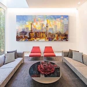 Berlin Skyline Art,berlin Canvas Art,berlin Wall Art,cityscape Painting ...