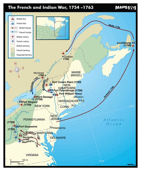 The French and Indian War, 1754-1763 Map | Maps.com.com