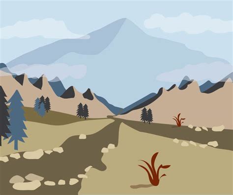 View Through the Mountain Valley 259774 Vector Art at Vecteezy