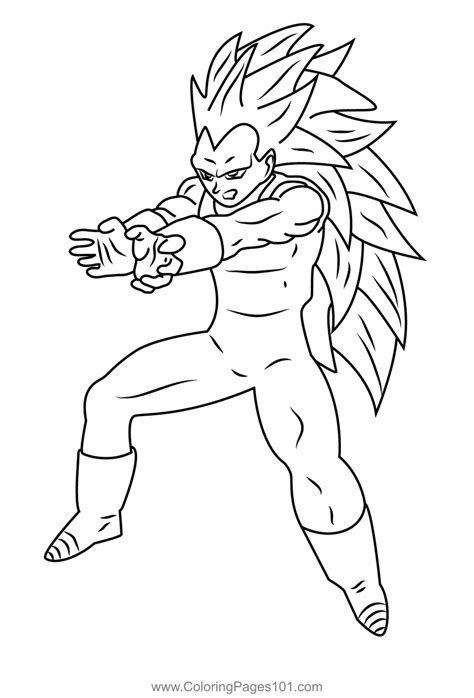 Powerful Vegeta Coloring Page for Kids - Free Vegeta Printable Coloring ...