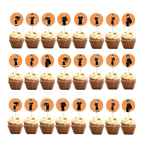 Buy 24 pcs Anime Cupcake Toppers,Anime Cupcake Toppers Birthday Cake ...