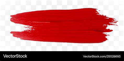 Red brush stroke on transparent background paint Vector Image