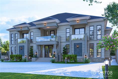 Modern classical 6-bedroom mansion - ID 26708 - Plans by Maramani