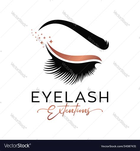 Luxury beauty eyelashes logo Royalty Free Vector Image