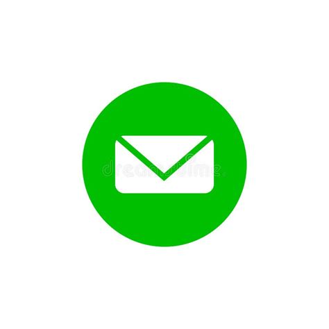 Message Icon, Email, Letter Sign, White on White-green Background ...