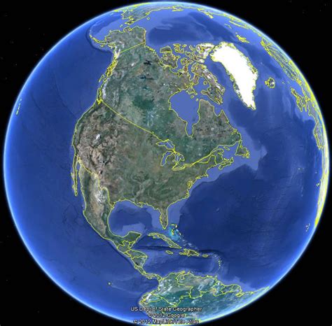 North America Satellite Map - Guide of the World