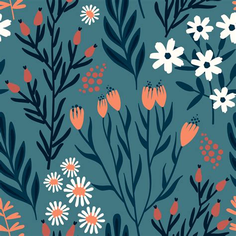 Floral seamless pattern. Vector design for different surfaces. 344993 ...