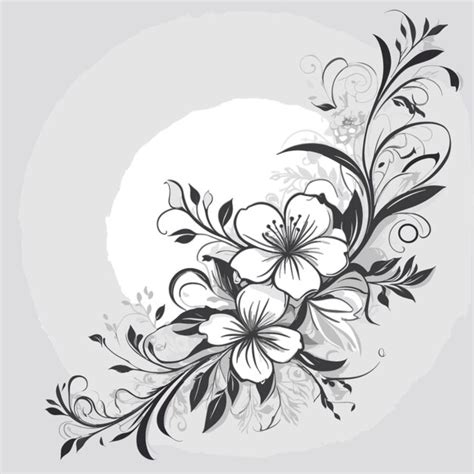 Premium Vector | Floral vector on white background