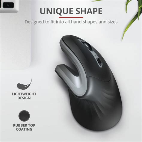 Trust Verro Ergonomic Wireless Mouse Black, Techinn