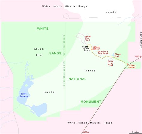 Map of White Sands National Monument, New Mexico