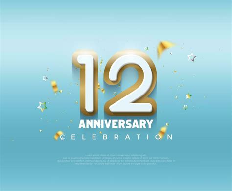 Modern design for 12th anniversary celebration. with modern 3d design ...