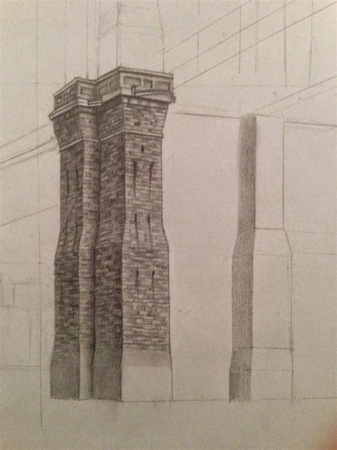 Brooklyn Bridge - pencil drawing - Dreams of an Architect