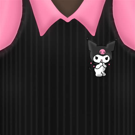 Free Roblox T-shirt black kuromi with pink collar ♣️ | Roblox t shirts ...