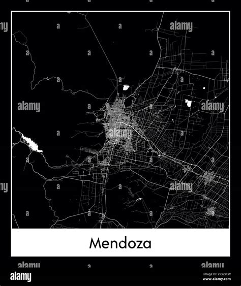 Minimal city map of Mendoza (Argentina South America Stock Vector Image ...