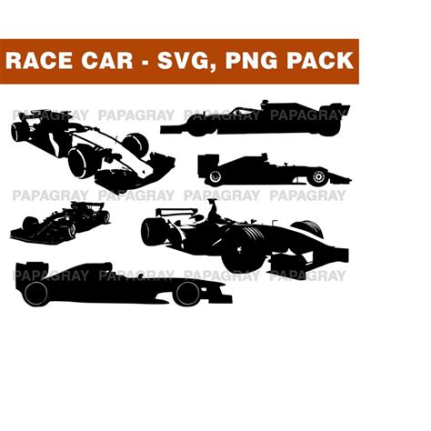 Race Car Silhouette Pack - 6 Designs | Digital Download | Ra - Inspire ...