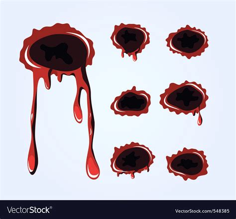 Bullet wound collection Royalty Free Vector Image