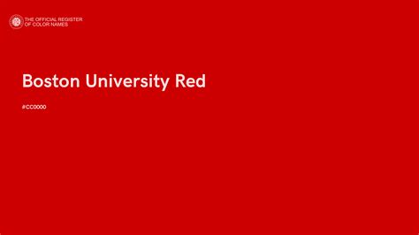 Boston University Red color - #CC0000 - The Official Register of Color ...