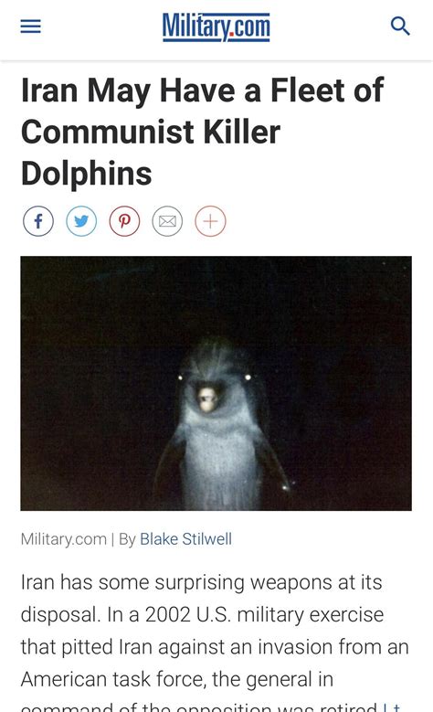 Iran May have a Fleet of Communist Killer Dolphins : r/BrandNewSentence